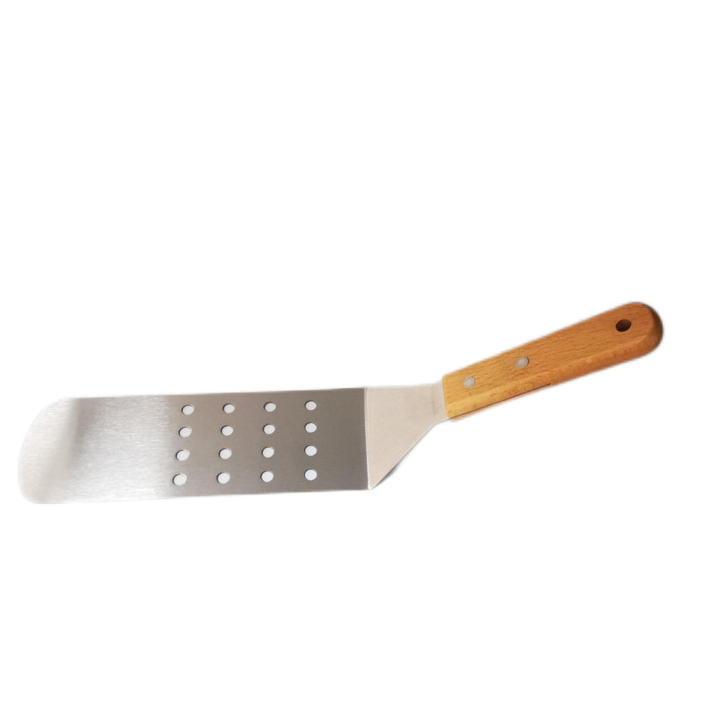 Cross-border stainless steel wooden handle frying shovel combination oblique cooking shovel iron plate steak cooking shovel pancake BBQ tool