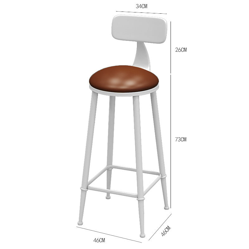 Bar cafe wall commercial wood bar table and chair combination Internet celebrity long wrought iron soft seat back dining table and chair