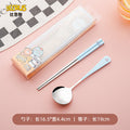 Cartoon 304 stainless steel chopsticks and spoon set - kids' dinnerware with original beerus collaboration design - wholesale