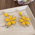 Straw sunflower vacation earrings for women 2026 new exaggerated beach accessories unique beautiful earrings wholesale