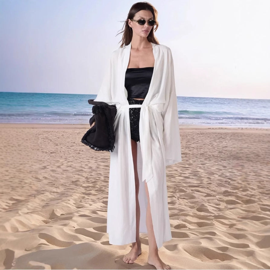 Europe and the United States hot 2025 beach sunscreen jacket cardigan blouse trousers casual suit women's  wholesale