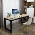 Rounded corner computer desk - home office student study table - simple writing desk - rectangular bedroom office desk