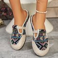 Export slip-on plus size ethnic style slip-on baotou flats slippers women's fashion round toe export flats shoes cross-border
