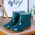 Wholesale women's safety short boots: low-cut, waterproof, non-slip rain boots for kitchen work, thickened and warm rain boots for adults
