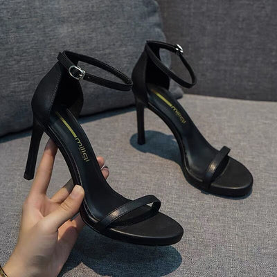 Women's sandals: new summer 2025 collection - single strap, stiletto heel, open toe, trendy high heels, versatile fairy style, instagram-worthy