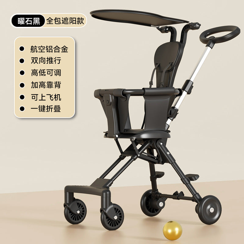 New baby walking artifact baby walking artifact trolley baby walking cart baby stroller lightweight two-way folding four-wheeled baby