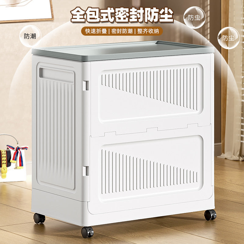 Clamshell toy storage box, collapsible household extra-large clothes and quilt storage container, multi-purpose organizer