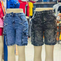 Women cargo denim shortswomenworkwearflap pocket pantsdenim shortsjeans wholesale
