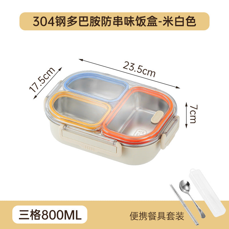 304 stainless steel lunch box - perfect for office workers and students - prevents food odor mixing, microwave-safe, and keeps food warm