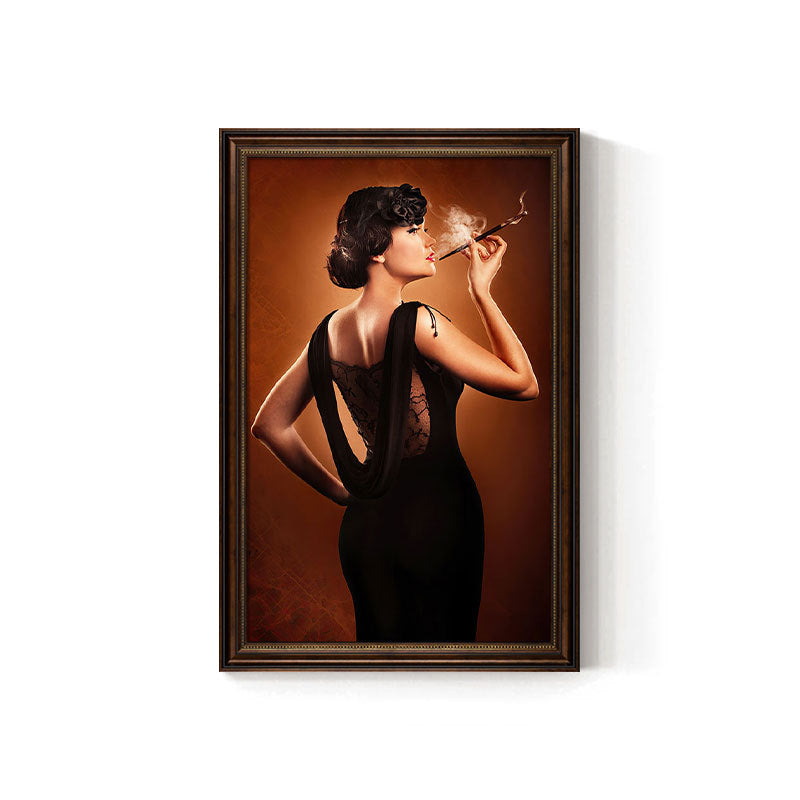 Cigar bar hanging painting American retro beautiful woman bar KTV box wall decoration painting industrial style tobacco and alcohol shop mural