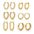 European and american cross-border new thick open c earrings 14k gold-plated copper cartilage earrings women's niche high-end sense of light luxury earrings
