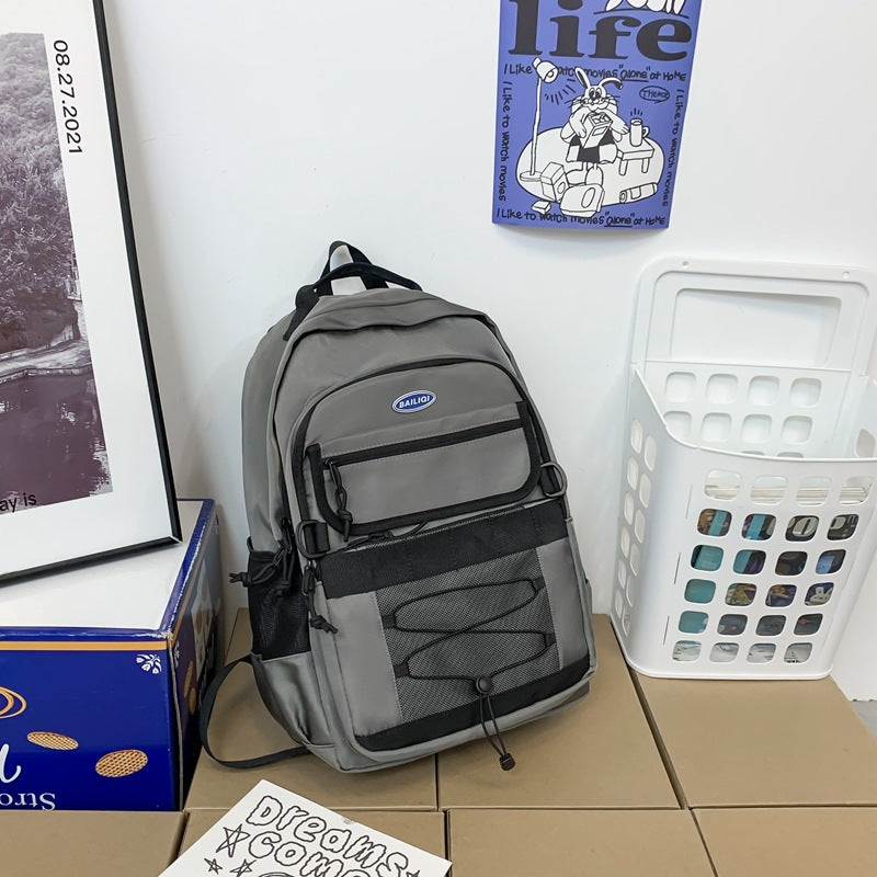 Customized backpack for female college students, large capacity double shoulder bag for men, japanese style workwear travel laptop backpack - factory direct