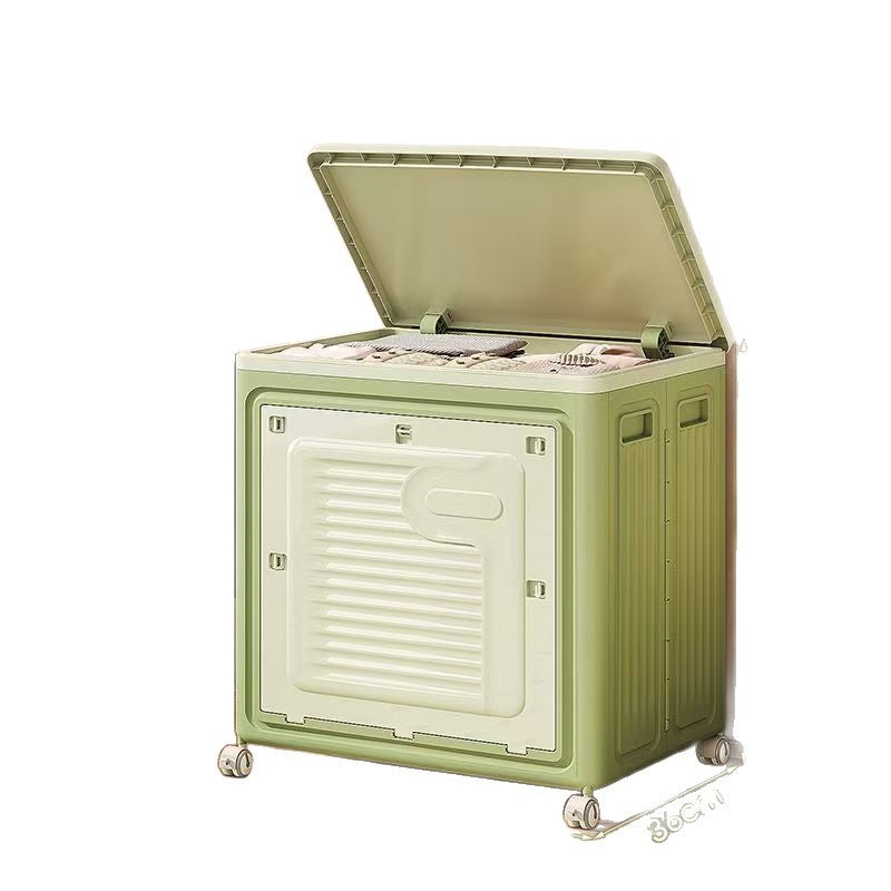 Clothes storage box Household large-capacity installation-free foldable storage box Cream wind with cover Clothes finishing and storage