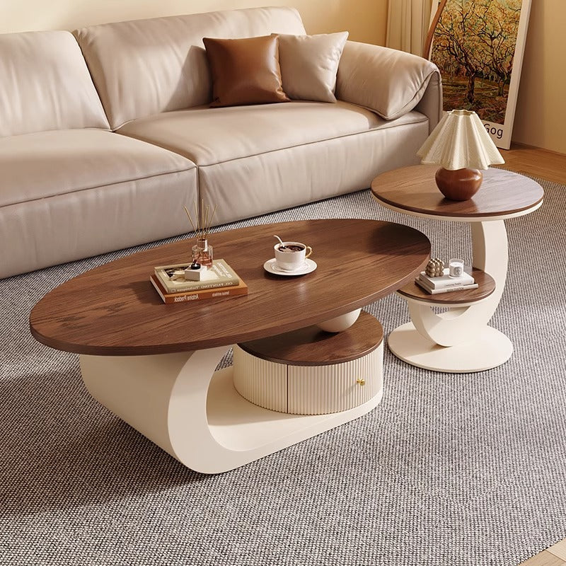 Medieval style wooden coffee table wabi-sabi style frenchretrofor home living room small apartment designer classy sense tea table