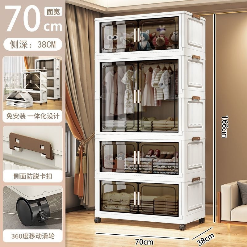 Installation-free children's wardrobe, baby snacks and sundries, foldable storage cabinet, baby wardrobe, for home storage cabinet