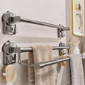 Suction cup towel rack, punch-free, upper and lower double pole bathroom storage rack, bathroom wall-mounted storage rack, towel storage