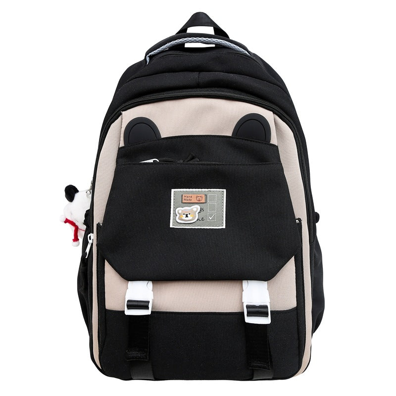 New schoolbag female college student high school student girl backpack simple burden reduction large capacity boys backpack