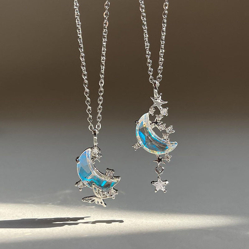 Wholesale alloy butterfly necklace - european & american cross-border e-commerce jewelry - diamond-studded star pendant - unique & versatile moon necklace