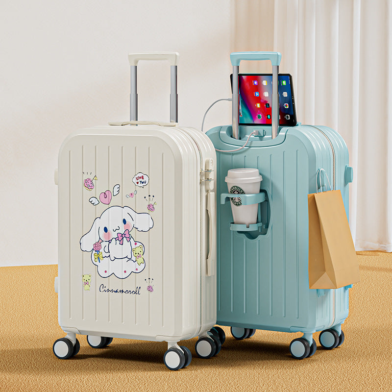 New cartoon pattern printed trolley case 20 inch boarding case multi-functional suitcase universal wheel lightweight password case