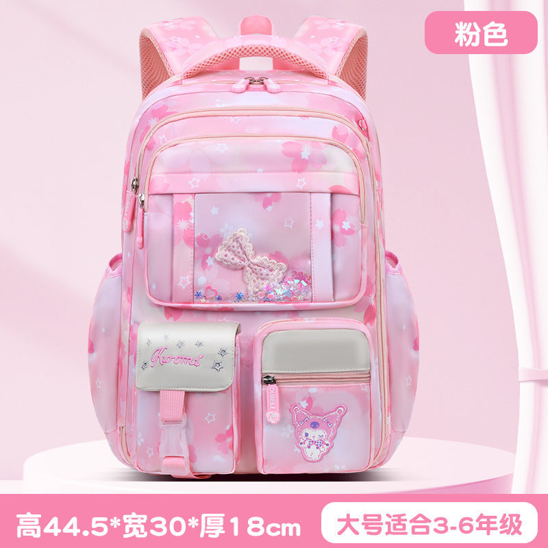 Kuromi - new 2025 lightweight school bag for girls, designed for first to third grade elementary school students - reduces burden, suitable for sixth grade (year 6)