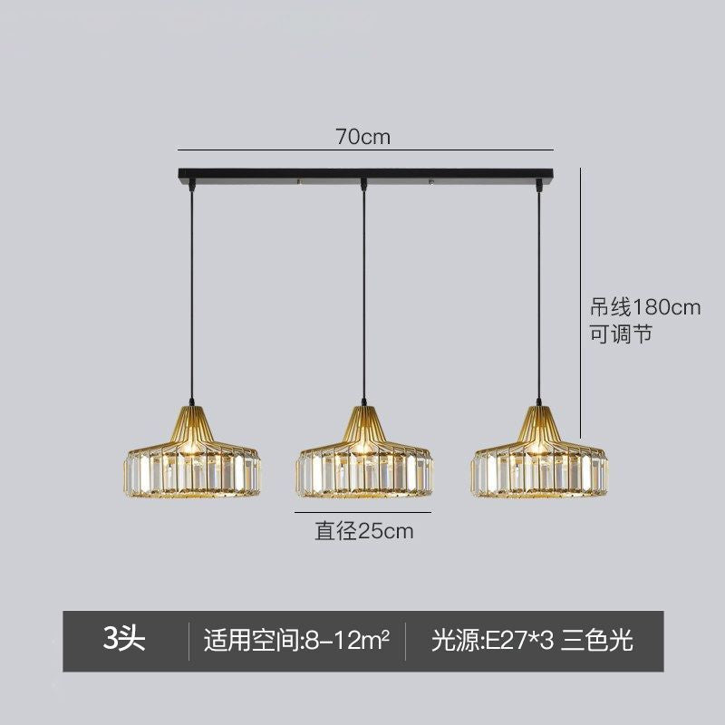Modern minimalist bedroom bedside pendant light, simple bar counter entryway lighting, single-head suspension crystal chandelier