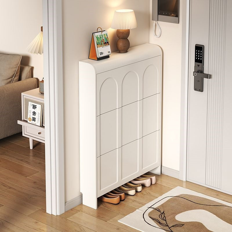 Cream style tipping shoe cabinet for home door entrance door entrance cabinet all-in-one space-saving ultra-thin multi-layer storage shoe rack