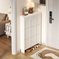 Cream style tipping shoe cabinet for home door entrance door entrance cabinet all-in-one space-saving ultra-thin multi-layer storage shoe rack