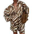 cross-border e-commerce european and american women's clothing: new summer collection - printed shirt & fashionable casual loose shorts set