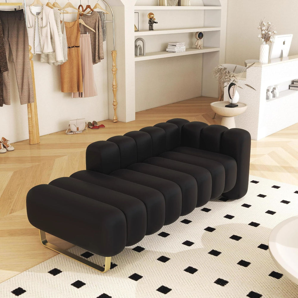 Milo scandinavian double hotel sofa clothing store shoe changing bench reception rental room rest area cat claw leather sofa
