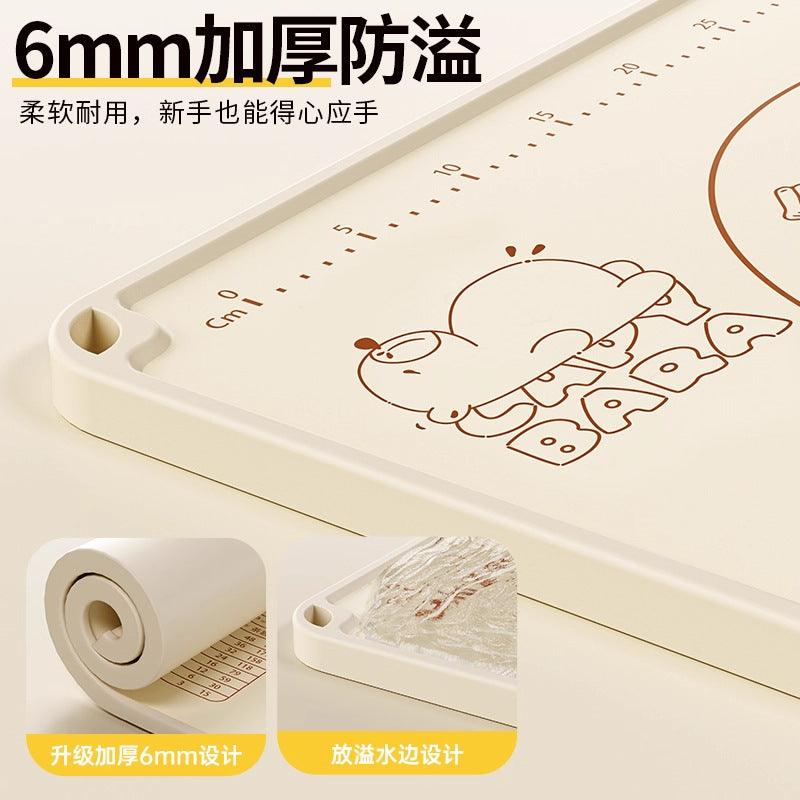 Silicone kneading mat - thickened, food-grade, non-slip, extra-large cutting board for home baking and dough rolling