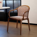Designer villa hotel classy dining chair medieval solid wood fabric armrest back chair tea master chair tea chair