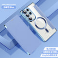 Suitable for samsung s26ultra electroplated magnetic flip leather case s25plus mobile phone case a57 card lens film case
