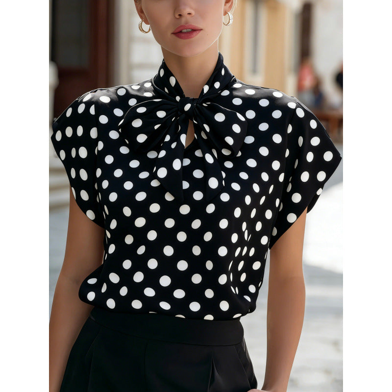 Shipped: new bow-tie collar elegant commute versatile blouse for women - perfect for us & european independent stores