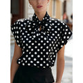 Shipped: new bow-tie collar elegant commute versatile blouse for women - perfect for us & european independent stores
