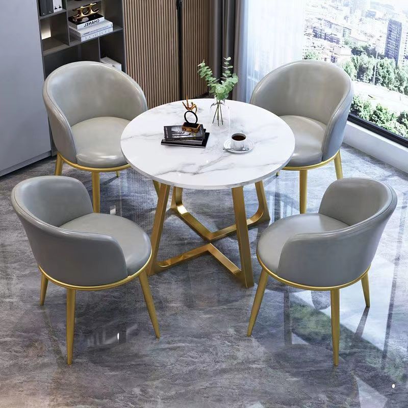 Nordic light luxury negotiation table and chair set, balcony leisure table and chair set, small coffee table, casual reception, modern minimalist small round table