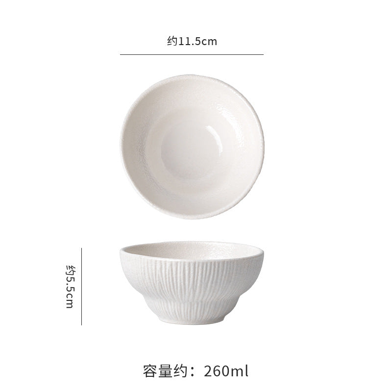 Personalized creative ceramic bowl for home rice bowl ceramic black and white dessert bowl one-person soup bowl noodle bowl