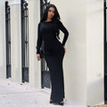 C7650 cross-border   fashion women's elegant back-slit bodycon evening gown dress