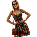 Ebay  new arrival v neckprinting suspender waist dress