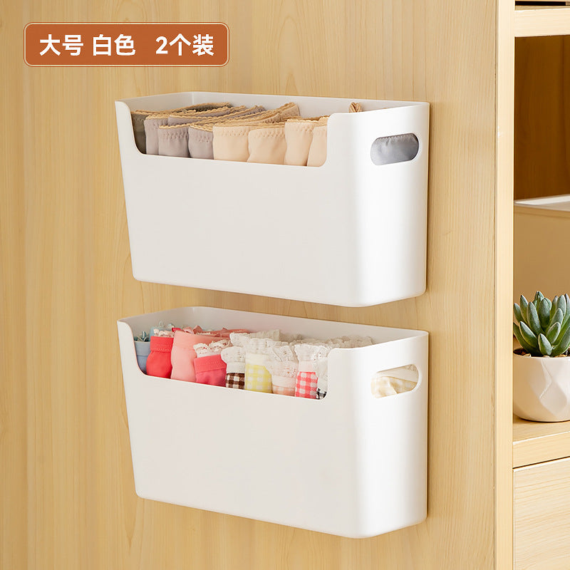 Bathroom wall-mounted underwear storage box Plastic finishing underwear storage box Wall-mounted non-punching socks storage box