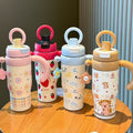 High-style 316 stainless steel insulated tumbler, perfect for outdoor use. portable, large-capacity design with a handle and straw, ideal for kids