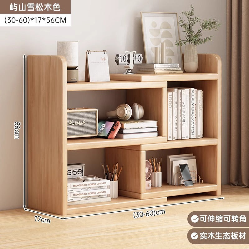 Solid wood color bookshelf Desktop shelf Children's desk Storage rack Household desk Small bookcase Office locker