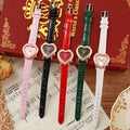 Women's fashionable minimalist vintage heart-shaped quartz watch - petite student watch, fashion watch