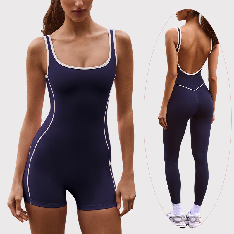 sleeveless long and short one-piece yoga wear running sports fitness low-intensity training wear pilates one-piece