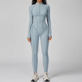 vertical striped stand-up collar jumpsuit half-zip all-in-one fitness suit for women high-intensity sports yoga suit