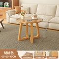 Japanese style solid wood living room coffee table small apartment insfor home log style round side table casual dining tea table