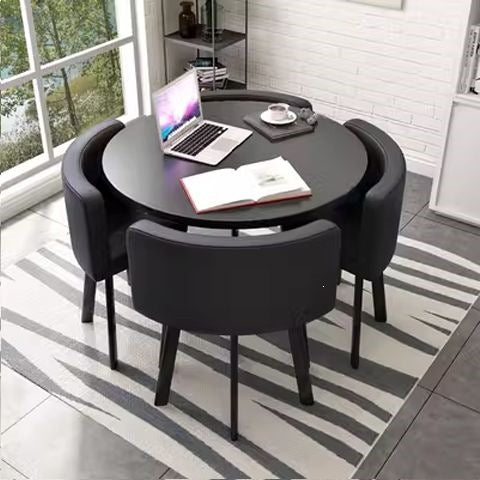 Collapsible dining table for home, small apartment, apartment, restaurant, shopfront negotiation table and chair set, reception round table
