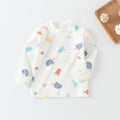 Baby underwear single top 0-1 year old infant autumn clothes boys' t-shirt long sleeve base layer pure cotton girls' autumn outfit