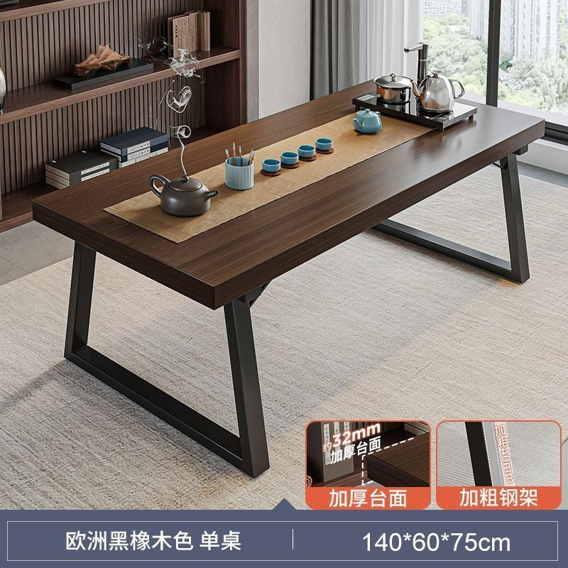 Solid wood color tea table and chair combination, one table and five chairs, tea table, new chinoiserie negotiation office large board tea table, coffee table
