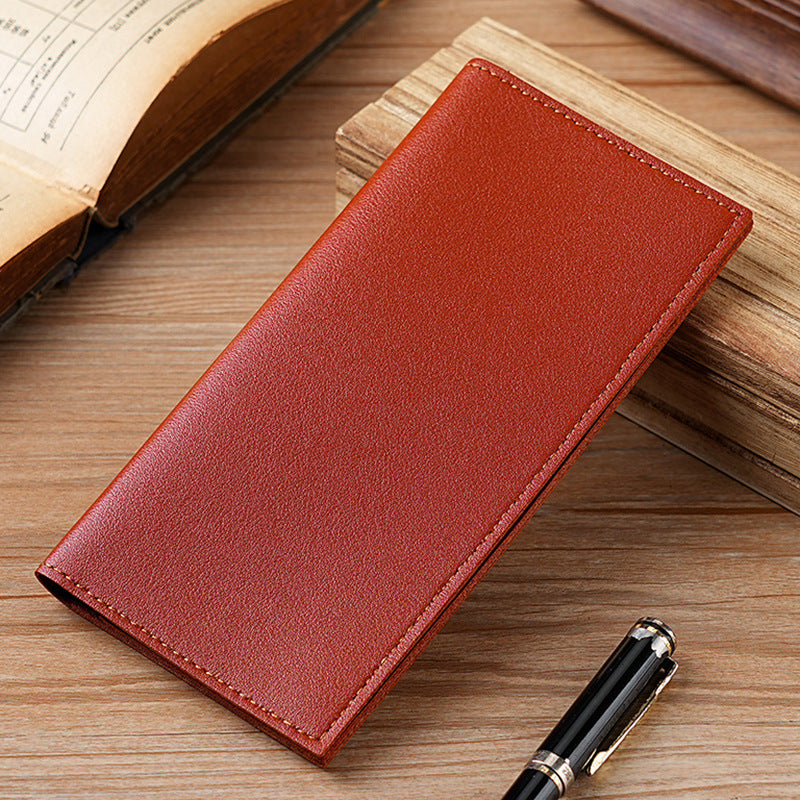 Popular fashion simple solid color wallet men's light and thin new long card bag multi-card position wallet card holder certificate