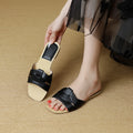 Summer new one-piece beach square toe criss-cross flat sandals & slippers for women